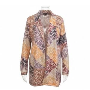 MAXI LENGTH LIGHTWEIGHT SWEATER/JACKET.STYLISH EYECATCHING. BRIGHT COLORS.SIZE L